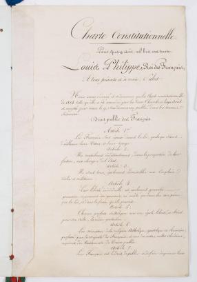 Charte constitutionnelle de 1830 - Archives nationales, AE I 10 11