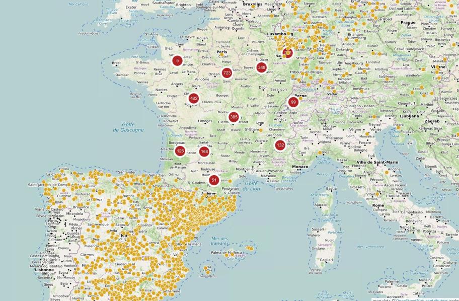 Cartographie des résultats de la première phase du projet Retirada