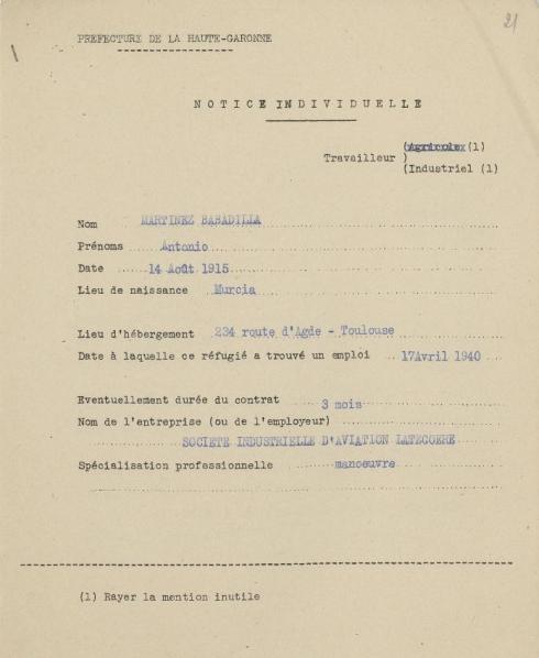 Antonio Martinez Bobadilla, 19940500/284, dossier n°4633 vol. 2