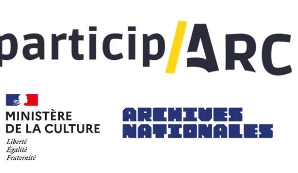 Logos du réseau Particip'Arc, du ministère de la Culture et des Archives nationales